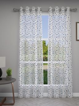 GM - 7 Feet Botanical Grommet Sheer Door Curtain Panel (Set of 2)