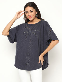 HOUSE OF S - Silvered Slate Oversized Top