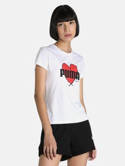 Puma - Heart Womens White T-shirt