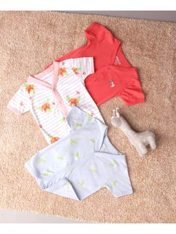 Mi Arcus - Floral Print Baby Girl Front Open Vest (Pack of 3)