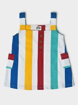 Mi Arcus - Girls Striped Dress Multicolor