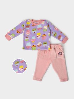 Mi Arcus - Baby Girls Ice Cream Print Sweatshirt & Pyjama (Set of 2)