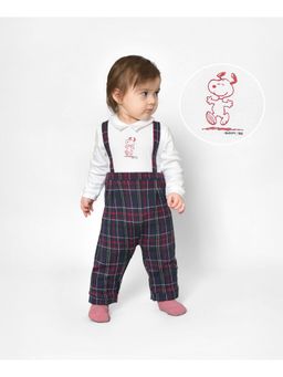 Mi Arcus - Peanuts Checks Knitted Navy Bodysuit for Kids