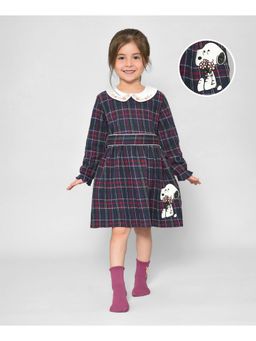 Mi Arcus - Peanuts Check Knitted Collar Dress for Baby Girl (Set of 2)