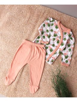 Mi Arcus - Baby Girl Flamingo Print Full Sleeve Bambino (Set of 2)