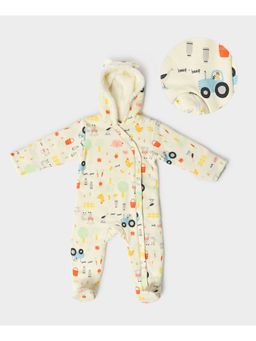 Mi Arcus - Kids Hoodie Sleep Suit With Booties-Cream