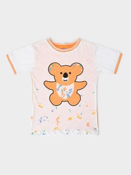Mi Arcus - Bear Print T-Shirt- Orange