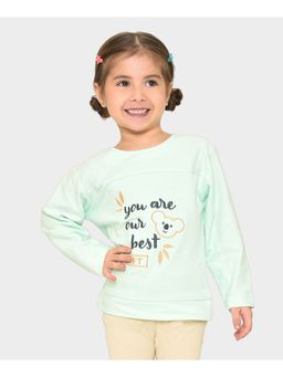 Mi Arcus - Kids Typography Embroidered Cotton Pullover Sweatshirt