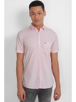 Allen Solly - Men Pink Solid Half Sleeves Casual Shirt