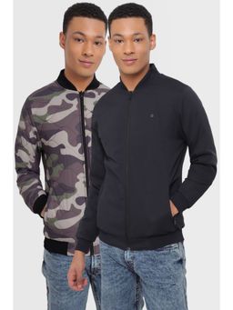 Allen Solly - Men Black Full Sleeves Reversible Casual Jacket