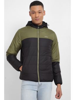 Allen Solly - Men Black Colorblock Full Sleeves Casual Jacket