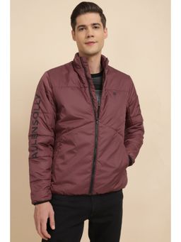 Allen Solly - Men Maroon Solid Full Sleeves Casual Jacket