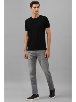 Allen Solly - Men Black Solid Crew Neck T-Shirt