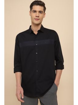 Allen Solly - Men Black Slim Fit Solid Full Sleeves Casual Shirt