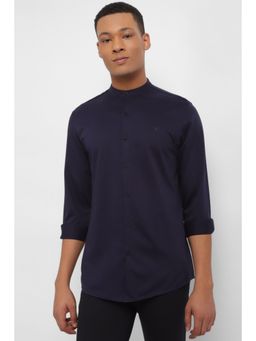 Allen Solly - Men Navy Slim Fit Solid Full Sleeves Casual Shirt