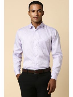 Allen Solly - Men Lilac Slim Fit Solid Full Sleeves Formal Shirt