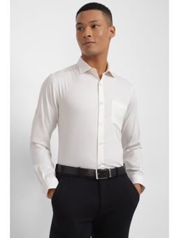 Allen Solly - Men White Slim Fit Solid Full Sleeves Formal Shirt