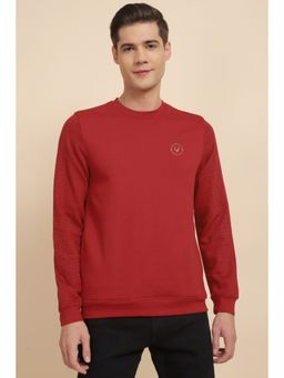 Allen Solly - Men Red Crew Neck Full Sleeves Casual Sweatshirt