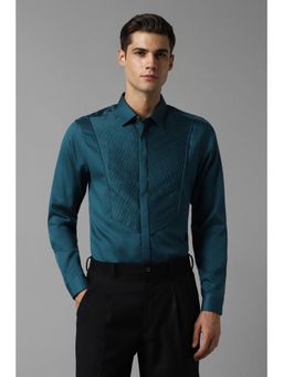 Louis Philippe - Men Green Slim Fit Full Sleeves Formal Shirt