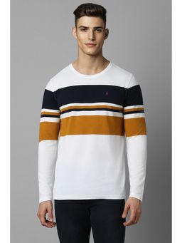 Louis Philippe - Men White Printed Crew Neck T-Shirt