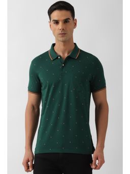 Peter England - Men Green Print Polo T-Shirt
