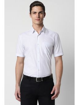 Peter England - Men White Regular Fit Formal Half Sleeves Shirt