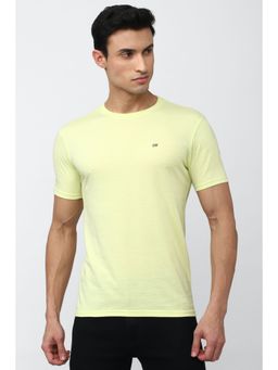 Peter England - Men Yellow Graphic Print Crew Neck T-Shirt