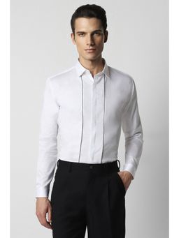 Van Heusen - Men White Slim Fit Solid Full Sleeves Casual Shirt