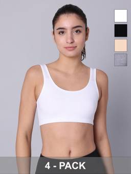 Sillysally - Double Layer Multicolour Sports Bra (Pack of 4)