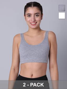 Sillysally - Double Layer Multicolour Sports Bra (Pack of 2)