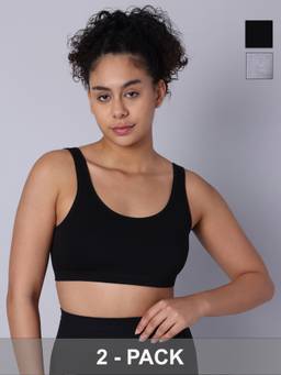 Sillysally - Double Layer Multicolour Sports Bra (Pack of 2)