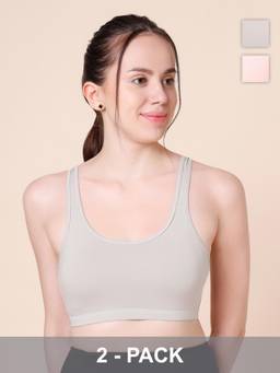 Sillysally - Double Layer Multicolour Sports Bra (Pack of 2)
