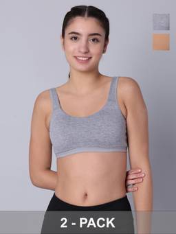 Sillysally - Multi-Colour Padded Active Bra (Pack of 2)