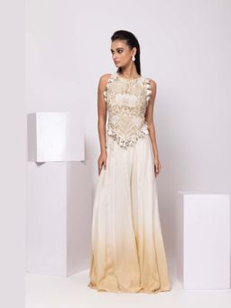 SMRITI - White Embellished Mirage Palazzo and Top