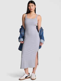 Victoria's Secret - Grey All-Day Soft Ribbed Bodycon Midi Dress