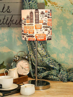 Green Girgit - Metal Chrome Finish with Multicolour London City Lamp