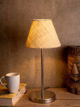 Green Girgit - Metal Table Lamp with Beige Jute Shade