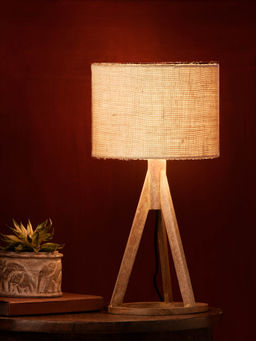Green Girgit - Jute White Trio Wooden Lamp