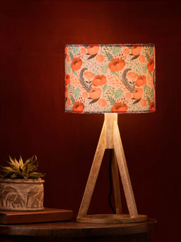 Green Girgit - Red Roses Trio Wooden Lamp
