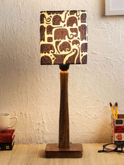 Green Girgit - Tiny Elephants Wooden Lamp