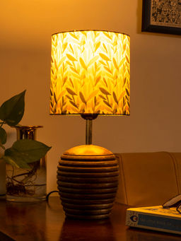 Green Girgit - Stripped Lamp with Yellow Leaves Multicolour Shade