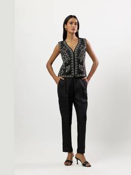 Linera - Black Embroidered Co-Ord Sets