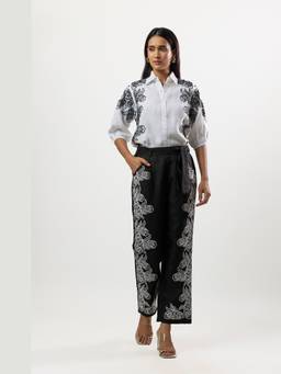 Linera - White Linen Embroidery Co-Ord Sets