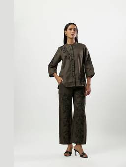 Linera - Olive Linen Embroidery Co-Ord Sets