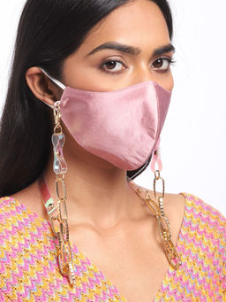 Blueberry - Mauve 2 Ply Satin Resin Chain Mask (Pack of 2)