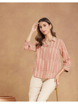 Fabindia - Beige Cotton Bagru Printed Top