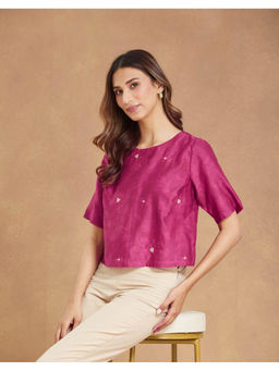 Fabindia - Pink Cotton Silk Top