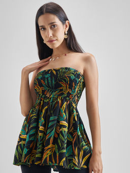 TOKYO TALKIES - Multi Color Printed Longline Top