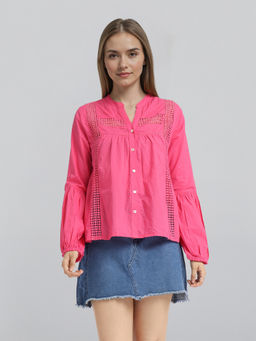 TOKYO TALKIES - Pink Full Sleeve Cambric Shirt