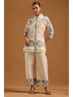 Soch - Grey Embroidered Collar Neck Co-ord Sets